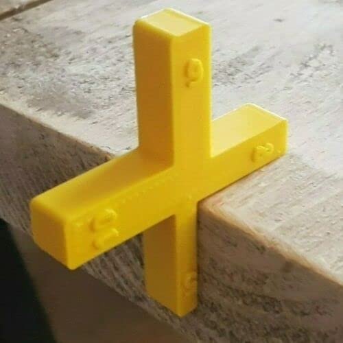 Decoralin Decking Spacers 4-Pack – Multi-Size Board Gap Tool for 5mm, 6mm, 8mm, 10mm – Yellow Metric Spacing Tool for Decking & Scaffold Boards