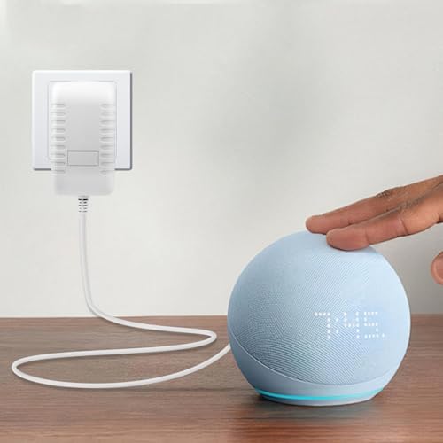 Fonte de Energia Bivolt de 15W, Adaptador de Energia Compatível com Alexa Dot 5ª, 4ª e 3ª Geraçãos, Cabo para Alexa Dot com Relógio 5ª, 4ª e 3ª Gerações, Série Pop e Spot, Show 5 1ª e 2ª Geraçãos, 2M
