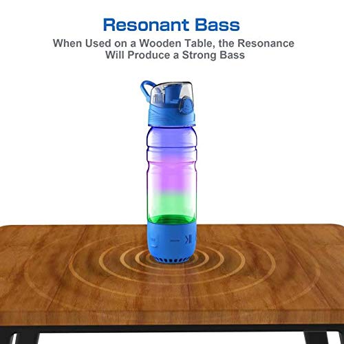 ICEWATER 3-in-1 Smart Water Bottle(Glows to Remind You to Stay Hydrated)+Bluetooth Speaker+ Dancing Lights,22 oz,Stay Hydrated and Enjoy Music,Great Gift (Blue)