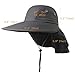 Camptrace Safari Sun Hat Wide Brim Fishing Hat with Neck Flap for Women Hiking Hunting Camping Ponytail Packable UPS UPF 50+