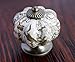 DIY Decor Hub - 10 pcs Antique Silver Ceramic Pumpkin Cabinet Knobs with Gray Marble Finish for Cabinets, Drawers, Dressers, Cupboards