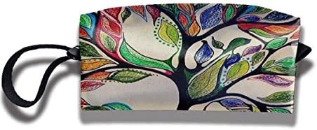 Pencil Bag Makeup Bag Colorful Tree of Life Gorgeous Like Feather Women Cosmetic Bag Multifuncition Durable Pouch Zipper Organizer Bag
