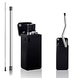 Reusable Collapsible Straw,Stainless Steel Reusable Drinking Folding Straws with Hard Case Cleaning Brush and Keychain(Black) Perfect for Travel, Home, Office Or Gift