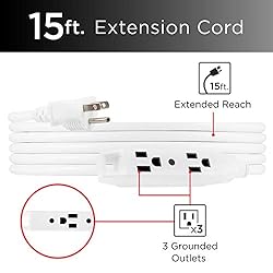 UltraPro 15 Ft Outdoor Extension Cord 3 Outlet