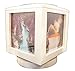 Memory Box Picture Frame and Electric Wickless Candle Wax Melt Warmer or Oil Burner Lamp Combo - Free Scenic Photo Set (White)