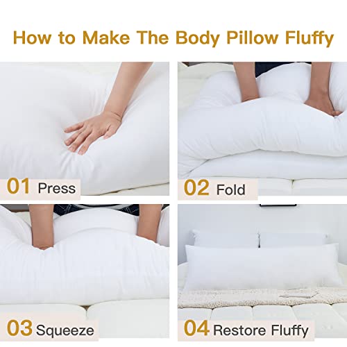 Full Body Pillow 20x54 Inch, Soft Long Pillow Insert for Side and Back