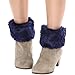 Fur Leg Warmers Women,Fuzzy Furry Fluffy White Leg Warmers,Christmas Faux Fur Boot Cuffs Toppers for Women