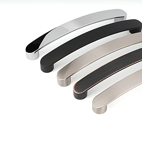 KOOFIZO Round Foot Arch Pull Flat Black Furniture Handle, 5