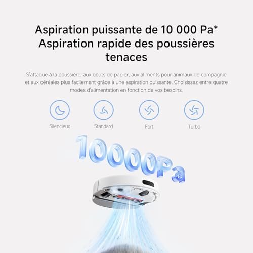 H40 Aspirateur Robot avec Station de Vidage Automatique, 10000 Pa
