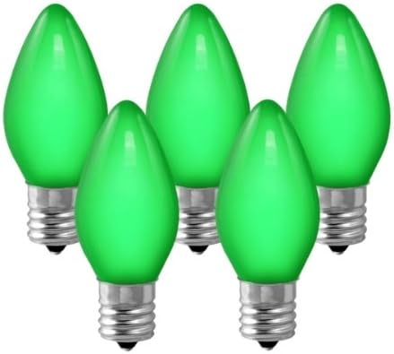C9 - Opaque Green - 7 Watt - Intermediate Base - Christmas Lights - 25 Pack