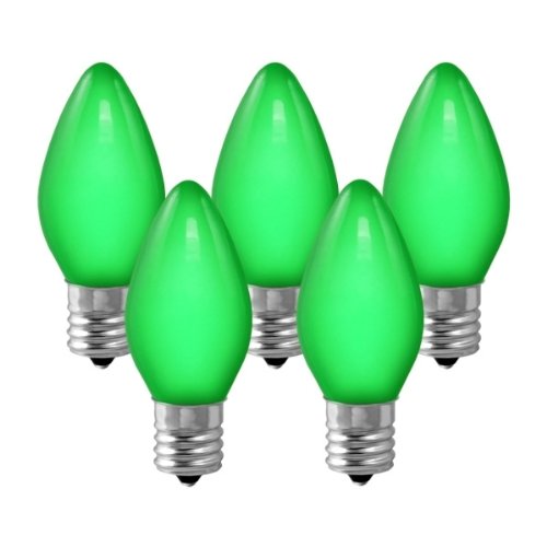 C9 - Opaque Green - 7 Watt - Intermediate Base - Christmas Lights - 25 Pack