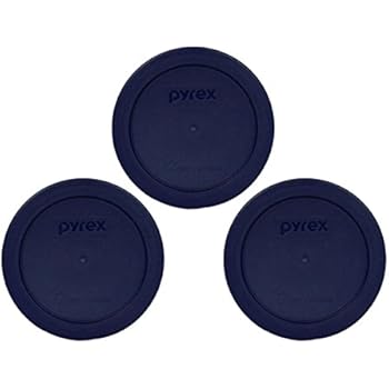 Pyrex Blue 2 Cup Round Storage Cover #7200-PC for Glass Bowls 3-Pack