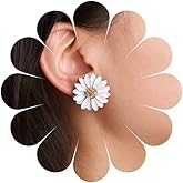 Andelaisi Boho Yellow Daisy Earrings Vintage Floral Flower Earrings Yellow Flower Stud Earrings Personalized Flower Petal Earrings Jewelry for Women