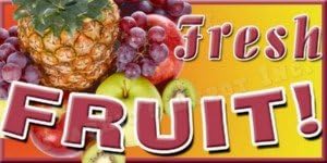 Concession graphics -48 in x 24 in - FRESH FRUIT - Weatherproof BANNER