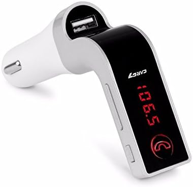 Hands Free Wireless Bluetooth FM Transmitter G7 AUX Modulator Car Kit MP3 Player TF Support LCD Car Accessories Car Kit Radio Transmitter USB Charger (Silver)