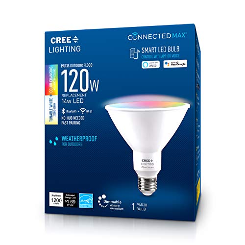 Cree Lighting Connected Max Smart LED Bulb PAR38 Outdoor Flood Tunable White + Color Changing, Works with Alexa and… - Image 3