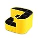 VPACK Magnet Desk Organizer - PU Leather Pencil Cup Holder - Office Supplies Desktop Stationery Gadgets Storage Box (Canary Yellow)