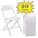 Sandinrayli 20 PCs White Plastic Folding Chairs Commercial Quality Stackable Outdoor Event Wedding Party Chairs (White)