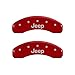 MGP Caliper Covers 42006SJEPRD 'Jeep' Engraved Caliper Cover with Red Powder Coat Finish and Silver Characters, (Set of 4)