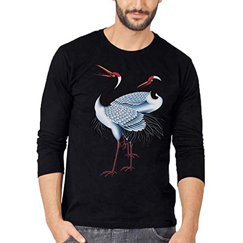 Shirts for Mens, FORUU Splicing Print Long-Sleeve Beefy Muscle Basic Solid Blouse Tee Top