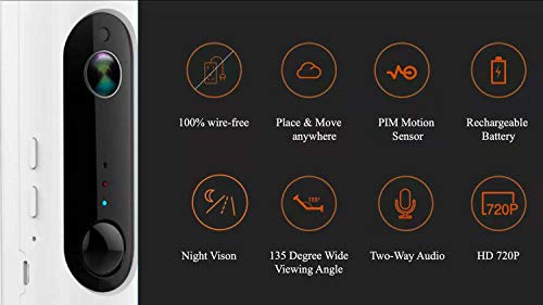 Rechargeable Battery Security Camera Wireless Wire-Free,Home IP Camera Night Vision & Two Way Audio Baby/Pet Monitor - Thumbnail 5