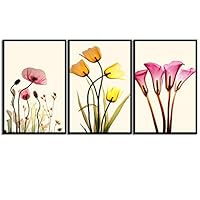 Framed Canvas Wall Art X-Ray Flowers Canvas Prints Home Artwork Decoration for Living Room,Bedroom - 16