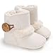 Meeshine Winter Warm Baby Boots Premium Soft Sole Prewalker Newborn Infant Boy Girl Crib Shoes Snow Boots(Medium / 6-12 Months,White 01)