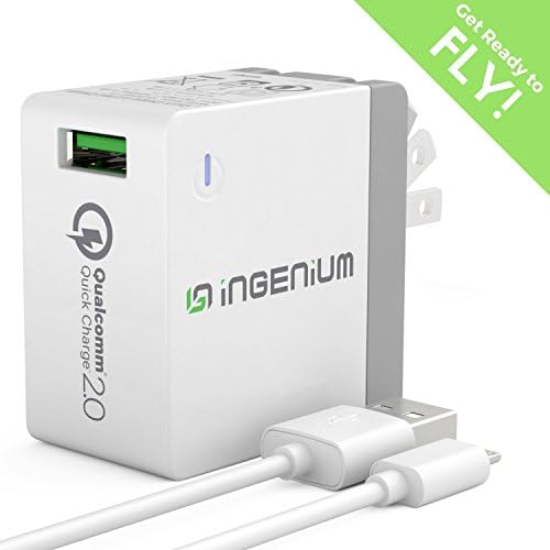 Ingenium [NEXT-GEN Quick Charge 2.0] USB Adaptive Fast Wall Charger with Foldable Plug for Android, Samsung Galaxy S6/S7/EDGE, NOTE 4/5, LG G4 V10, Moto X/G/Droid, Sony Xperia Z5 and More