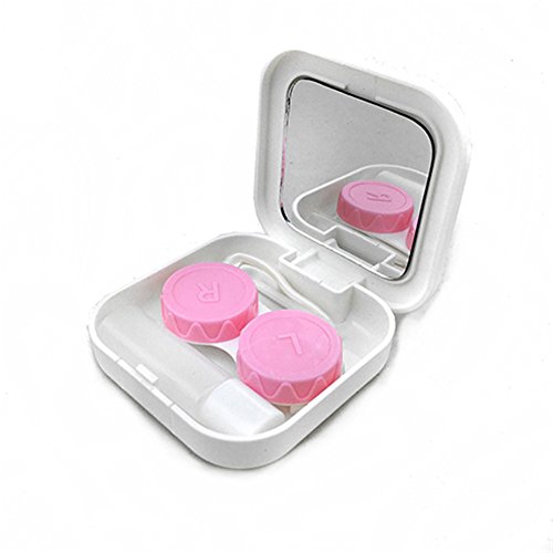 Potato001 Portable Contact Lens Case Container Travel Kit Set Storage Holder Mirror Box (White)