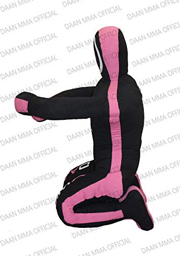 DAAN MMA Grappling Dummy - Judo Punching Bag, Unfilled - Sitting Position Hands Front - Brazilian JIU Jitsu Submission Grappling Dummy Sitting Dummy Wrestling (Pink, 70" Up to 121 lb - Unfilled)