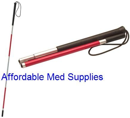 Vision Impaired Folding Lightweight Aluminum Blind Cane 46"