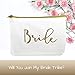 Heather & Willow 6 Piece Set | Navy Blue Bride Tribe Canvas Cosmetic Makeup Clutch Gifts Bag for Bridesmaid Proposal Box & Bridesmaids Bachelorette Party Favors