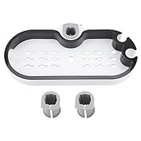 INNOLITES Bathroom Storage Shelf Decor Toilet Flower Sprink Shower Head Tray No Drilling Hole Bathroom Lifting Tray Soap Dish with Hooks Space Saver White