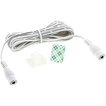 EShine Extension Cable - Female to Female - for LED Under Cabinet Lighting with Wire Clips for Comfortable Installation (3.3ft, White)