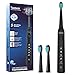 Electric Toothbrush, Sonic Rechargeable Eletronic Toothbrushes for Adults, Electronic Toothbrush with 2 Waterproof Replacement Brush Heads Power Clean as Dentist, Black