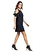Milumia Women's Summer Cold Shoulder Ruffle Sleeves Shift Dress Navy L