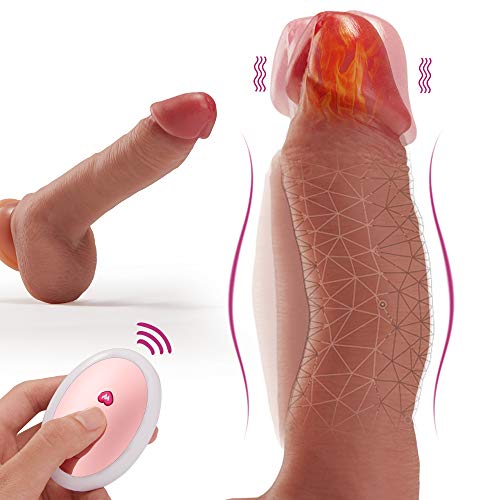 Realistischer Dildo Vibratoren für sie Mit Besondere Drehung Vibration und Heizfunktion G-Punkt Vibratoren Fernbedienung mit 10 Frequenzmodi Moruioy Silkon Dildos Sexspizeug für Frauen und Paare