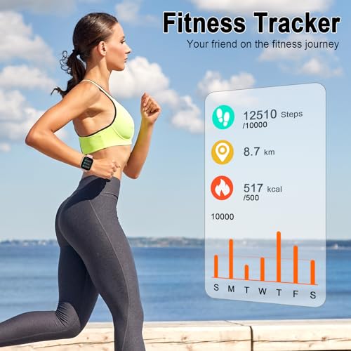 Women's Smart Watch, 1.95 inch HD Smartwatch with Bluetooth Calls, New Smart Watch with Heart Rate Monitor/Sleep Monitor/Pedometer, 110+ Sports Modes, IP68 Activity Bracelet for Android iOS