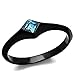 Marimor Jewelry Women Princess Cut Sea Blue Cubic Zirconia Stainless Steel Black Engagement Ring Size 7
