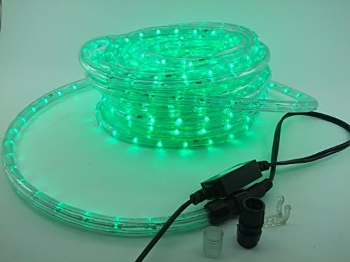 LUISHA 52ft 2 Wire Round 576 LEDS Tube Rope Light Kits Home Outdoor Christmas Lighting Green