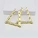 Zealmer Shoopic Bamboo Earrings Gold Tone Hip-Hop Hoop Earrings for Women (triangle2)