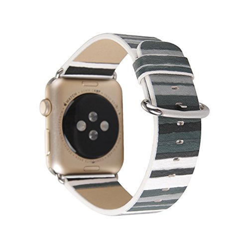 Rykimte Watch Band 38mm Leather Strap Colorful Wristband Bracelet Pattern Chromatic Replacement with Adapter for Woman Lady Girl Man Boy for Apple Watch iwatch (Zebra A4, 38mm) Rykimte Watch Band 38mm Leather Strap Colorful Wristband Bracelet Pattern Chromatic Replacement with Adapter for Woman Lady Girl Man Boy for Apple Watch iwatch (Zebra A4, 38mm)