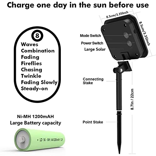 Christmas String Lights Solar Powered 33 Ft 100 LED 8 Modes Twinkle Lighting Fairy Light Outdoor Waterproof Tree Lamp for Party Garden Decor(White, 1)