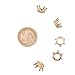 NBEADS 10 Pcs Cubic Zirconia Crown Beads, 24K Gold Plated Brass Micro Pave King Crown Spacer Beads Bracelet Connector Charm Beads for DIY Jewelry Making Crafts Design
