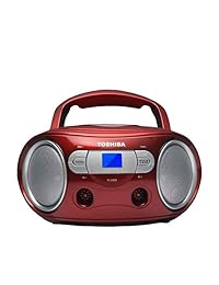 Toshiba TY CRU9(K) Ty Crs9 Boombox   Caja de CD MP3 portátil con entrada USB y entrada auxiliar (AM FM), color negro