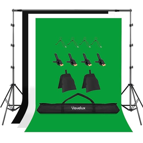 Vevelux 2.6 x 3 M Foto Hintergrund Ständer mit 3 Hintergrundtüchern