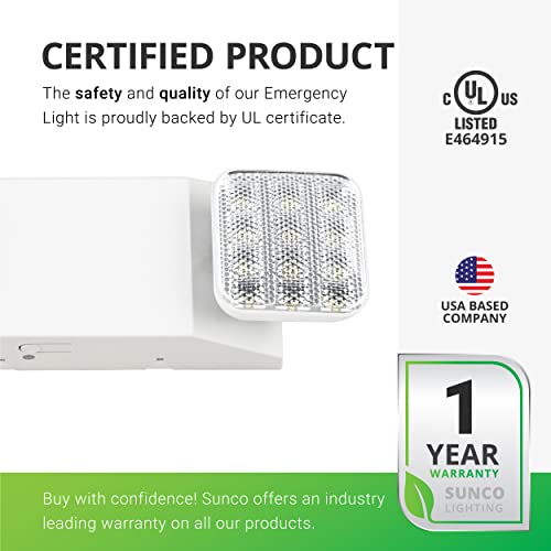 Sunco Emergency Lights, Commercial Emergency LED Flood Lights for Power