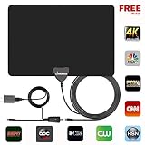 TV Antenna Indoor Amplified HDTV Antenna, TV Antenna for Digital TV 50-80 Mile Range,HD Digital TV Antenna UPGRADED 2018 VERSION, with Detachable Signal Booster Support 4K 1080p & All Older TV's