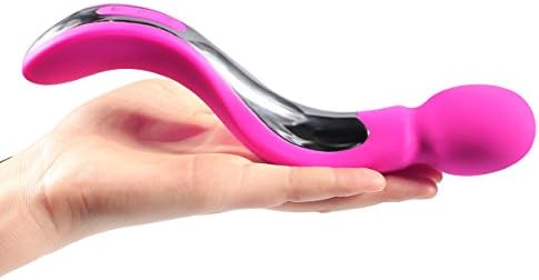 Luxvib Vibrating Wand / Seven Mode Frequency Electirc Massager / Water Proof Medical Silicone / Rechargeable Vibrating Therapeutic Snake Wand Massager (Pink)