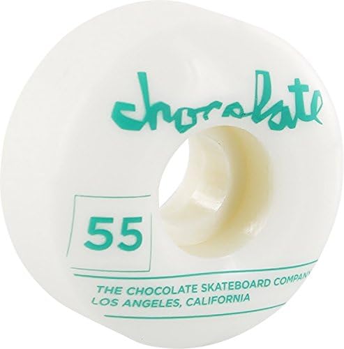 Chocolate Skateboards Team Stout White/Green Skateboard Wheels - 55mm 99a (Set of 4)